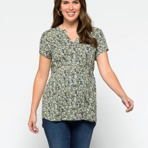 Floral Green Blouse